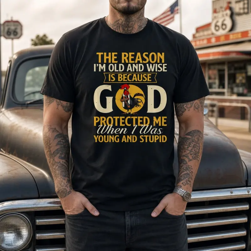 Men's Vintage Rooster Quote Pr - Vintage Fashion Quotes recension och pris