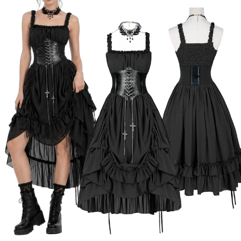Women Gothic Dress Corset Slip - Vintage Fashion Dresses recension och pris