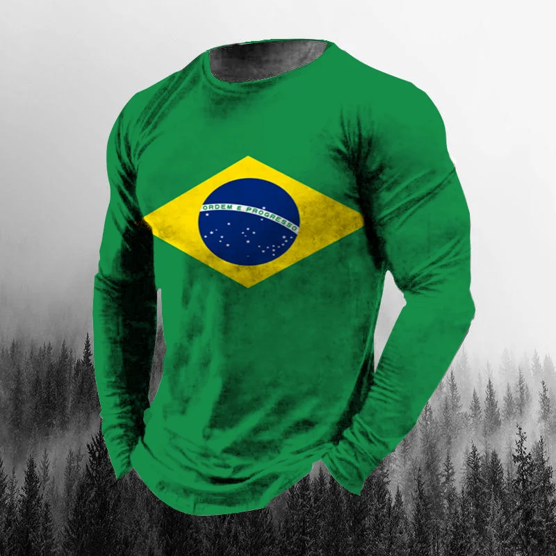 Vintage Brazilian Flag 3D Prin - Vintage Fashion Enthusiasts recension och pris