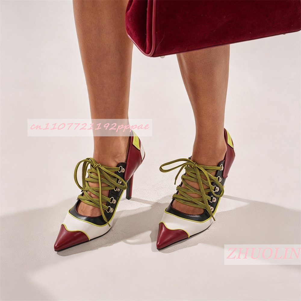 Women Lace Up Pumps Pointed To - Vintage Fashion Online recension och pris